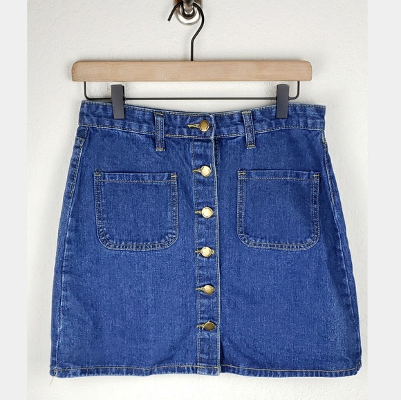 Heritage Palmer denim button front mini skirt - Picture 1 of 6